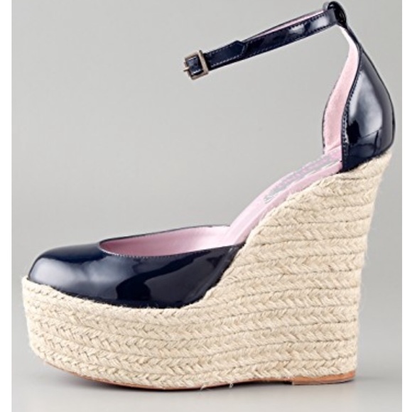 Valentino Shoes - Valentino Navy Blue Wedge.